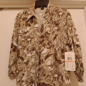 Erika Women's Petite Button Blouse - Desert Olive